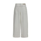 White Cotton Casual Pants