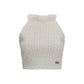 White Viscose Sleeveles T-Shirt
