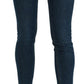 Blue Slim Fit Cropped Mid Waist Denim Jeans