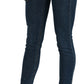 Blue Slim Fit Cropped Mid Waist Denim Jeans