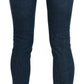 Blue Slim Fit Cropped Mid Waist Denim Jeans