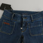 Blue Slim Fit Cropped Mid Waist Denim Jeans