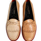 Beige Tassel Leather Men Slip On Loafers Shoes