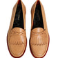 Beige Tassel Leather Men Slip On Loafers Shoes