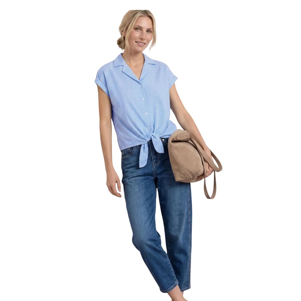 Blue Cotton Shortsleeve Shirt
