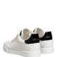 White Black Portofino Leather Sneakers Shoes