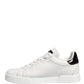 White Black Portofino Leather Sneakers Shoes
