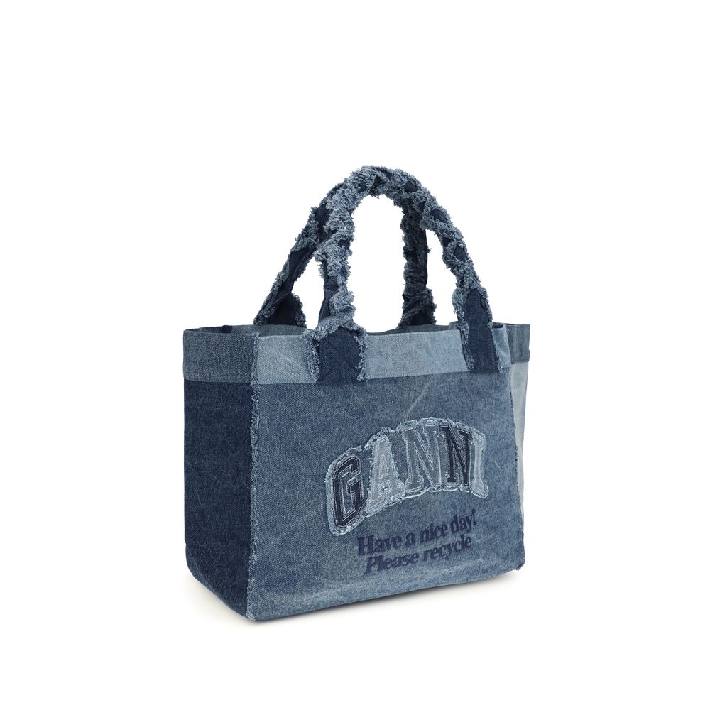 Blue Cotton Shoulder Bag