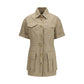 Beige Cotton Casual Dress