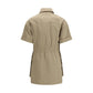 Beige Cotton Casual Dress