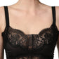 Black Silk Lace Slip Lingerie Chemise Sleepwear