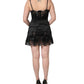Black Silk Lace Lingerie Short Chemise Sleepwear
