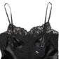 Black Silk Lace Lingerie Short Chemise Sleepwear