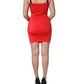 Red Nylon Blend Cady Sleeveless Mini Dress