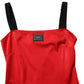 Red Nylon Blend Cady Sleeveless Mini Dress