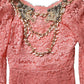 Pink Embellished Mermaid Lace Gown Dress