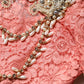 Pink Embellished Mermaid Lace Gown Dress