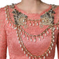 Pink Embellished Mermaid Lace Gown Dress