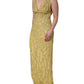 Gold V-neckline Mermaid Sequinned Gown Dress
