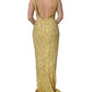 Gold V-neckline Mermaid Sequinned Gown Dress