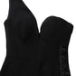 Black One Shoulder Neckline Long Gown Dress
