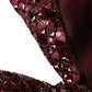 Maroon Embellished Vneck Evening Gown Dress