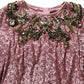 Pink Embellished Sequined Evening Gown Dress