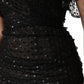 Black Sequinned Mermaid Evening Gown Dress