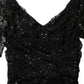 Black Sequinned Mermaid Evening Gown Dress