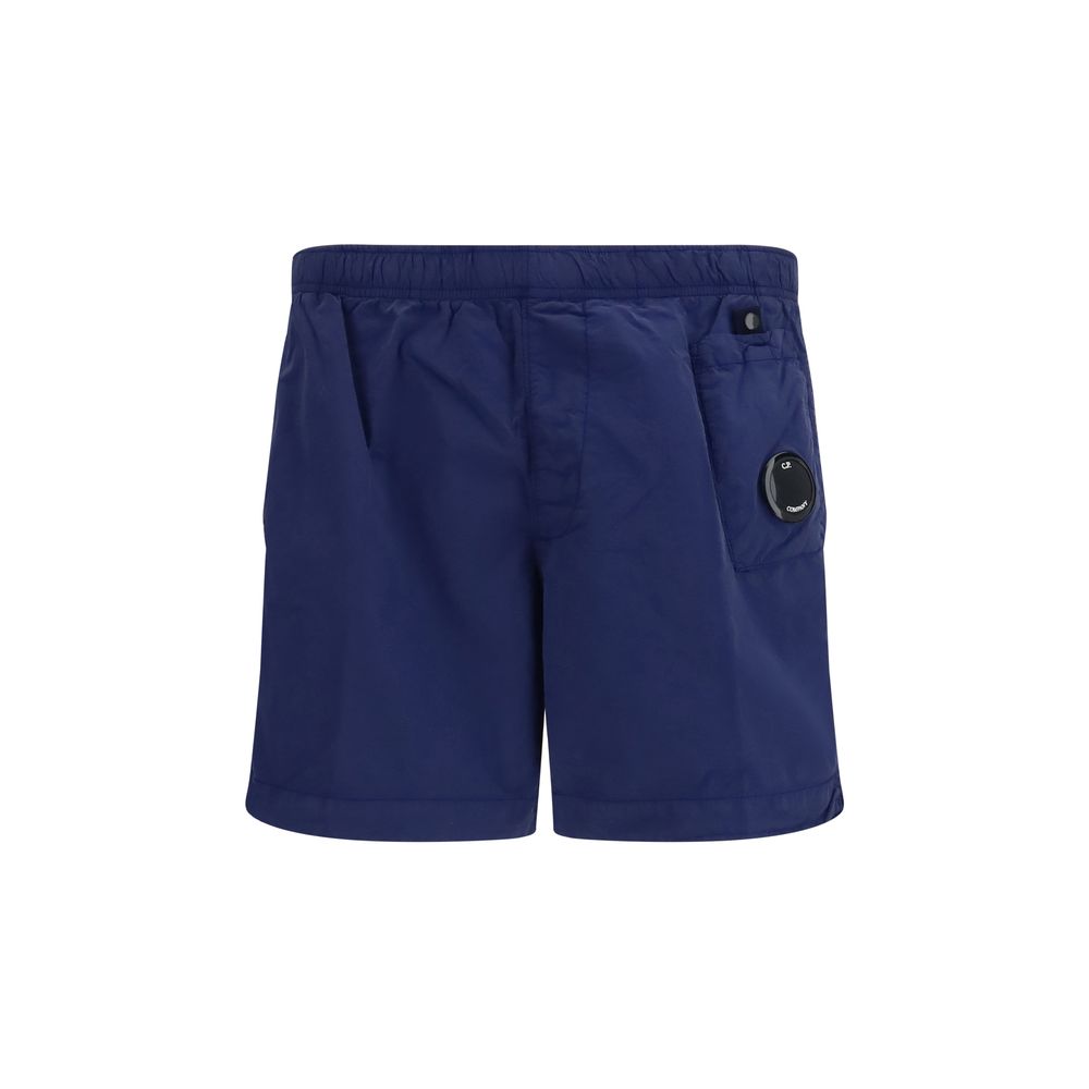 Blue Nylon Shorts