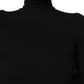 Black Long Sleeves Viscose Sheath Maxi Dress