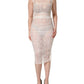 White Floral Lace Sheer Sleeveless Midi Dress
