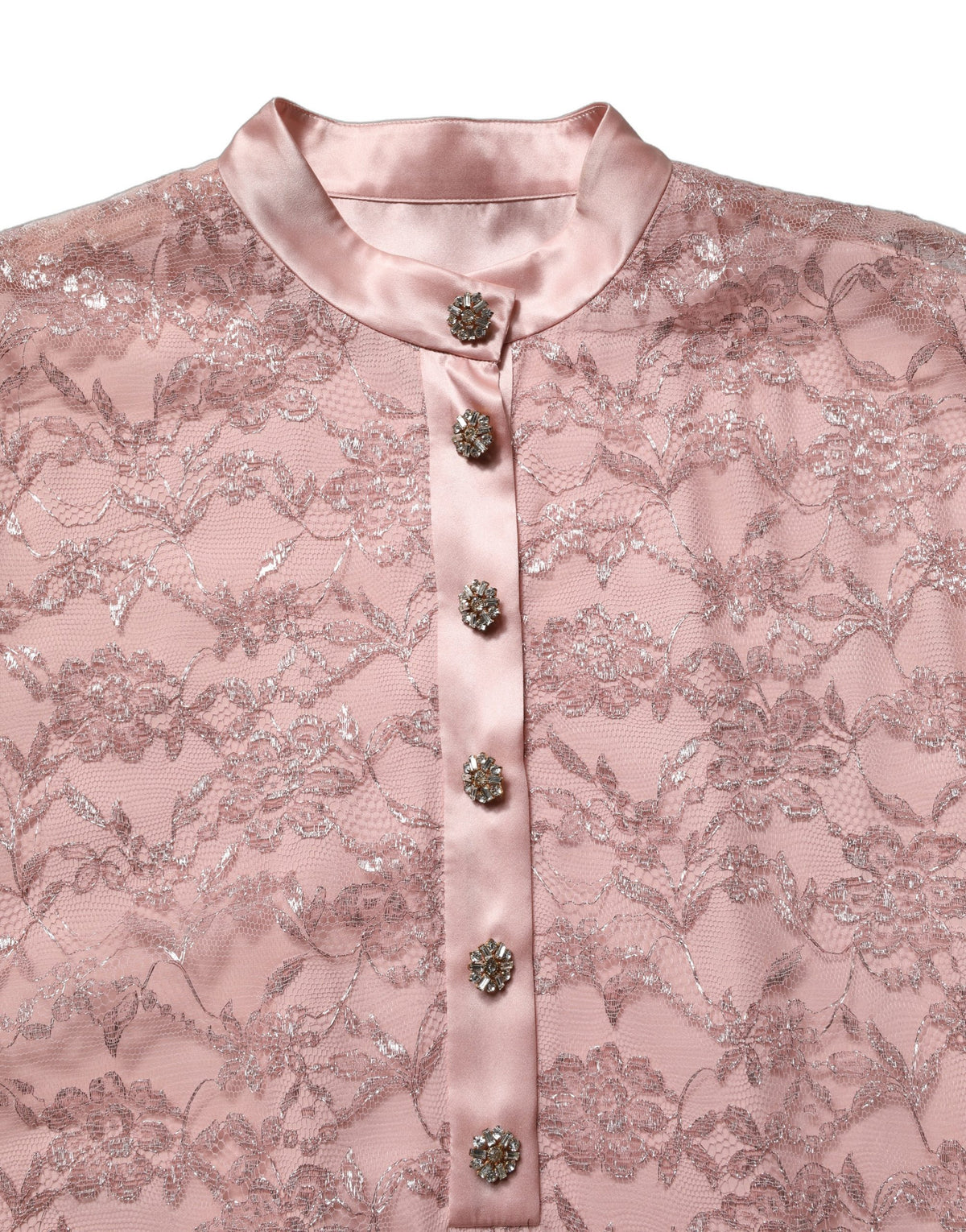 Pink Corded Floral Lace Kaftan Midi Dress