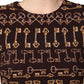 Brown Keys Fitted Sheath Knee Length Dress
