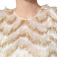 Ivory Fringe Layered Shift Midi Dress