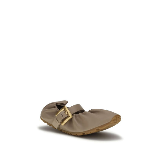 Beige Lamb Ovis Aries Aries Ballet Flats
