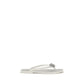 White Rubber Flat Sandals