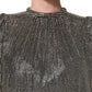 Silver Rhinestones Long Sleeves Bodysuit Mini Dress