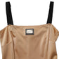 Brown Nylon Blend Cady Sleeveless Mini Dress