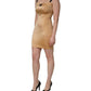 Brown Nylon Blend Cady Sleeveless Mini Dress