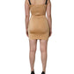 Brown Nylon Blend Cady Sleeveless Mini Dress