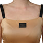 Brown Nylon Blend Cady Sleeveless Mini Dress