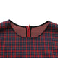 Red Black Checkered ShortSleeve Sheath Dress