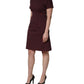 Red Black Checkered ShortSleeve Sheath Dress
