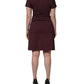 Red Black Checkered ShortSleeve Sheath Dress