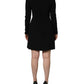 Black Long Sleeves Scoop Neck Mini Dress