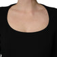 Black Long Sleeves Scoop Neck Mini Dress