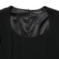Black Long Sleeves Scoop Neck Mini Dress
