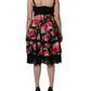 Black Sleeveless Bustier Floral Print Tiered Dress