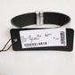 Silver Textured Leather Gold Tone Metal Neckband